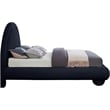 Bowery Hill Contemporary Navy Durable Velvet Queen Bed with Ball Shaped Legs