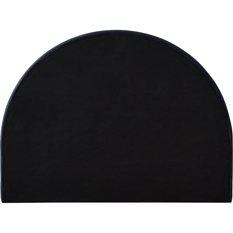 Bowery Hill Contemporary Navy Durable Velvet Queen Bed with Ball Shaped Legs