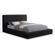 Bowery Hill Contemporary Black Velvet King Fully Slatted Bed