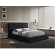 Bowery Hill Contemporary Black Velvet Queen Fully Slatted Bed