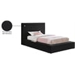 Bowery Hill Contemporary Black Velvet Twin Fully Slatted Bed