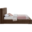 Bowery Hill Contemporary Brown Velvet Twin Fully Slatted Bed
