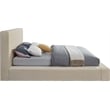 Bowery Hill Contemporary Cream Velvet Full Fully Slatted Bed