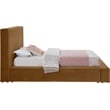 Bowery Hill Contemporary Saddle Velvet Twin Fully Slatted Bed