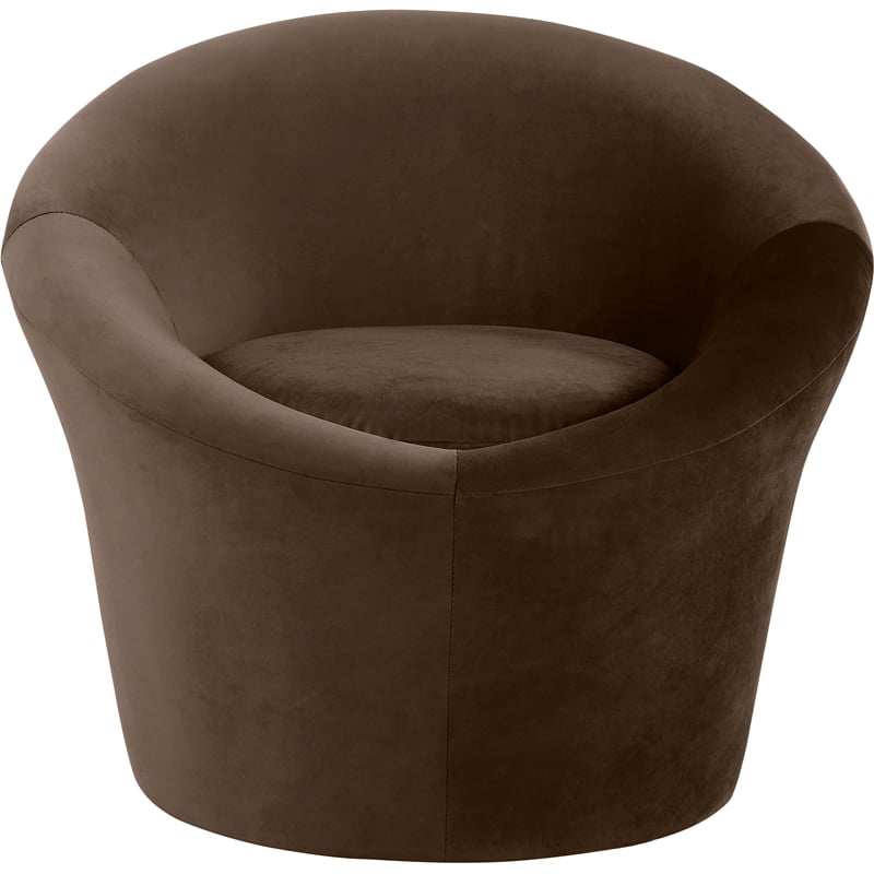 Bowery Hill Contemporary Solid Wood Frame Brown Durable Velvet Accent Chair