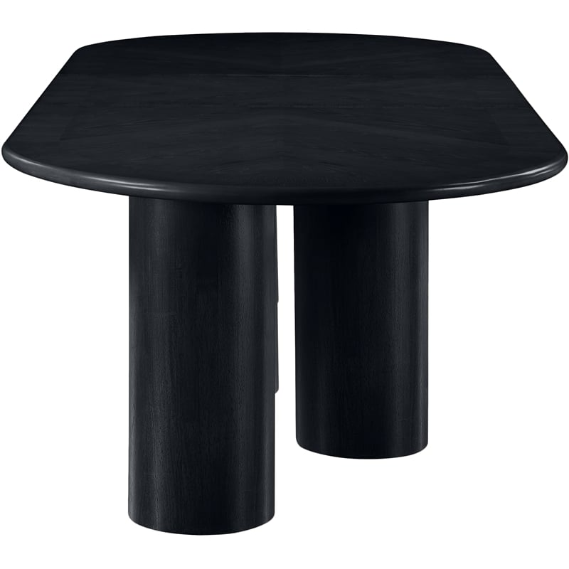 Bowery Hill Contemporary Black Wood and Oak Veneer Dining Table
