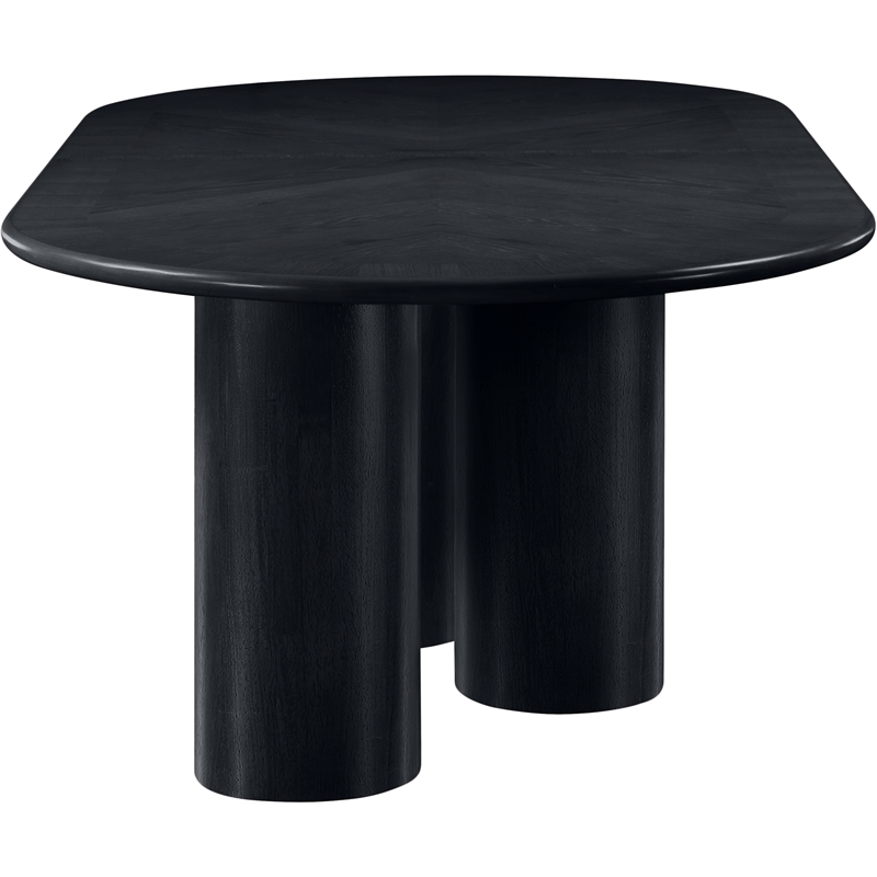 Bowery Hill Contemporary Black Wood and Oak Veneer Dining Table