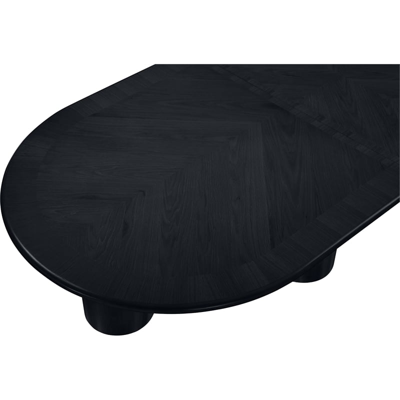 Bowery Hill Contemporary Black Wood and Oak Veneer Dining Table