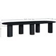 Bowery Hill Contemporary Black Wood and Oak Veneer Dining Table