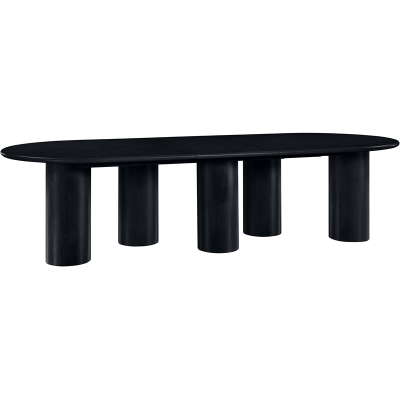 Bowery Hill Contemporary Black Wood and Oak Veneer Dining Table