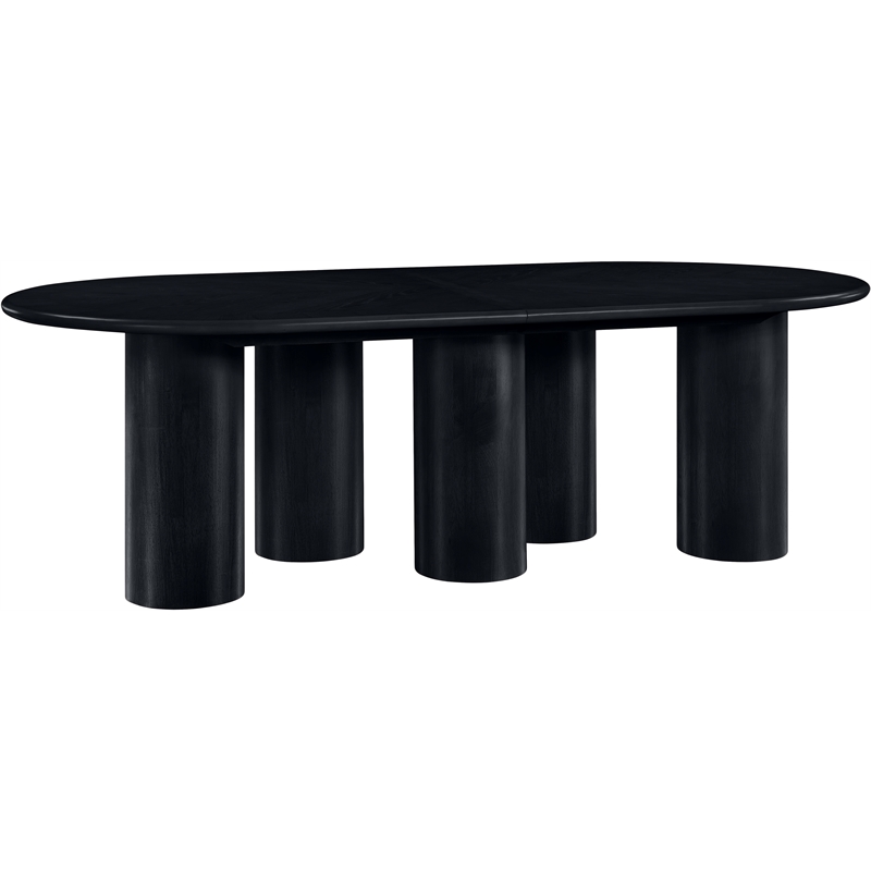 Bowery Hill Contemporary Black Wood and Oak Veneer Dining Table