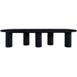 Bowery Hill Contemporary Black Wood and Oak Veneer Dining Table
