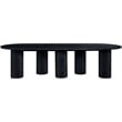 Bowery Hill Contemporary Black Wood and Oak Veneer Dining Table