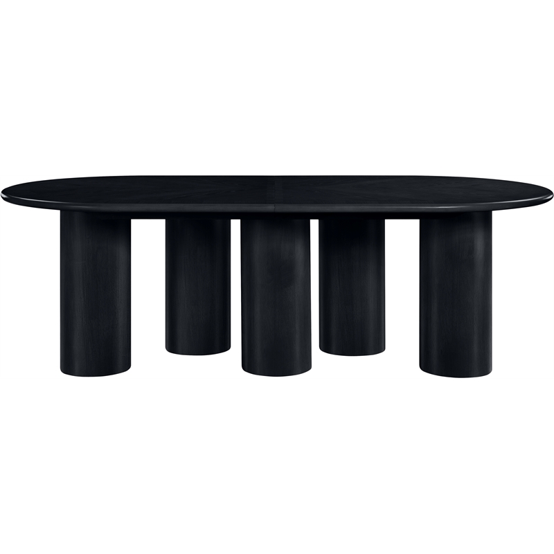 Bowery Hill Contemporary Black Wood and Oak Veneer Dining Table