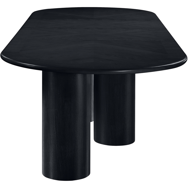 Bowery Hill Contemporary Black Wood and Oak Veneer Dining Table