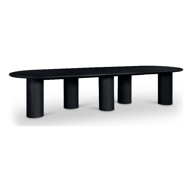 Bowery Hill Contemporary Black Wood and Oak Veneer Dining Table