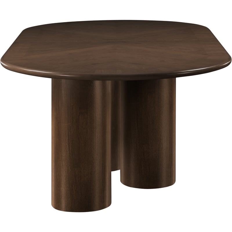 Bowery Hill Contemporary Brown Wood and Oak Veneer Dining Table