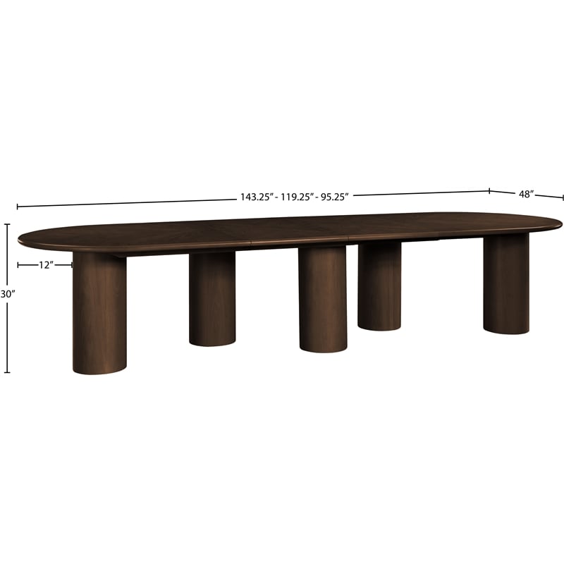 Bowery Hill Contemporary Brown Wood and Oak Veneer Dining Table