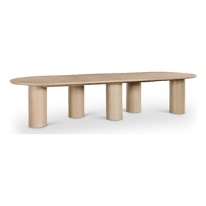 Bowery Hill Contemporary Oak Wood and Oak Veneer Dining Table