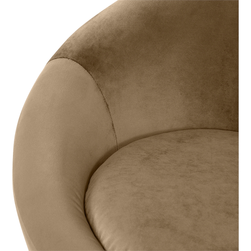 Bowery Hill Contemporary Solid Wood Frame Beige Durable Velvet Accent Chair