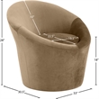 Bowery Hill Contemporary Solid Wood Frame Beige Durable Velvet Accent Chair