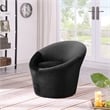 Bowery Hill Contemporary Solid Wood Frame Black Durable Velvet Accent Chair