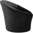 Bowery Hill Contemporary Solid Wood Frame Black Durable Velvet Accent Chair
