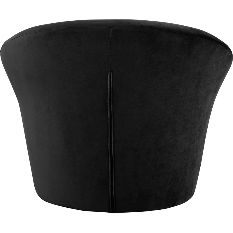 Bowery Hill Contemporary Solid Wood Frame Black Durable Velvet Accent Chair