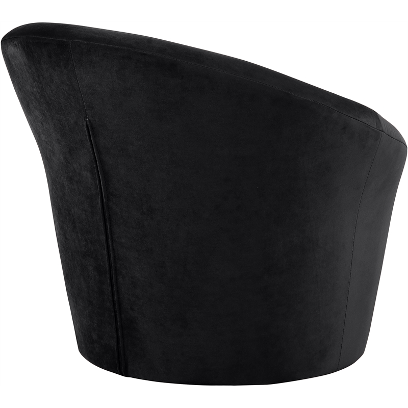 Bowery Hill Contemporary Solid Wood Frame Black Durable Velvet Accent Chair