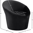 Bowery Hill Contemporary Solid Wood Frame Black Durable Velvet Accent Chair