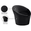 Bowery Hill Contemporary Solid Wood Frame Black Durable Velvet Accent Chair