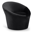 Bowery Hill Contemporary Solid Wood Frame Black Durable Velvet Accent Chair