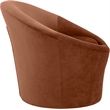 Bowery Hill Contemporary Solid Wood Frame Cognac Durable Velvet Accent Chair