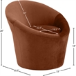 Bowery Hill Contemporary Solid Wood Frame Cognac Durable Velvet Accent Chair