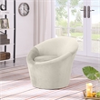 Bowery Hill Contemporary Solid Wood Frame Cream Durable Velvet Accent Chair