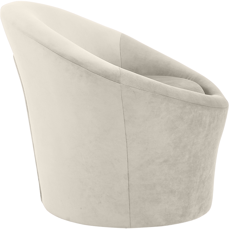 Bowery Hill Contemporary Solid Wood Frame Cream Durable Velvet Accent Chair