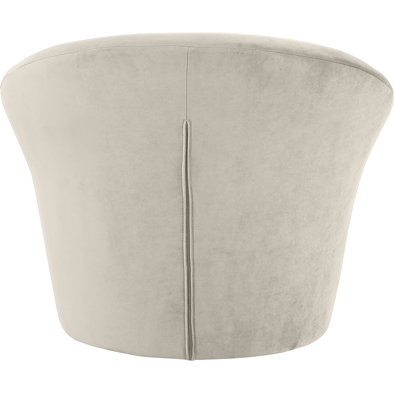 Bowery Hill Contemporary Solid Wood Frame Cream Durable Velvet Accent Chair