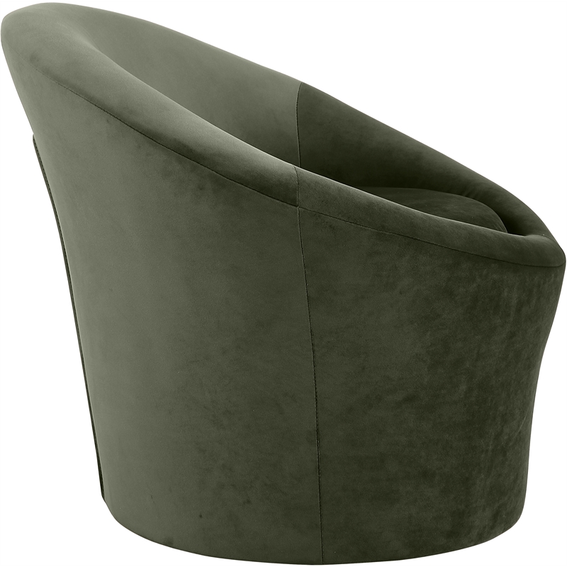 Bowery Hill Contemporary Solid Wood Frame Green Durable Velvet Accent Chair