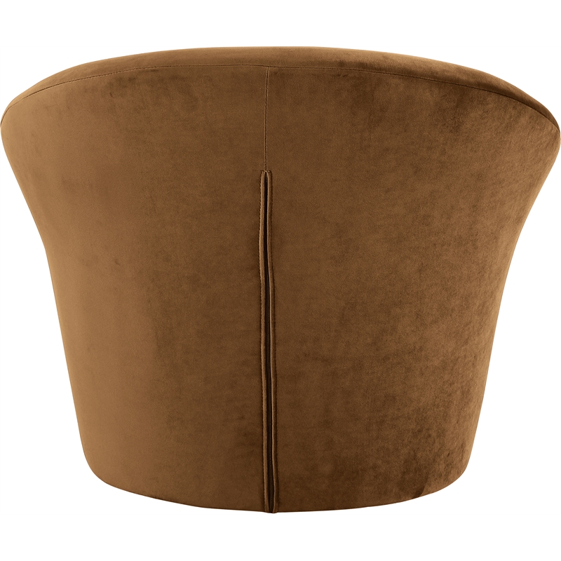 Bowery Hill Contemporary Solid Wood Frame Saddle Durable Velvet Accent Chair