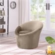 Bowery Hill Contemporary Solid Wood Frame Taupe Durable Velvet Accent Chair