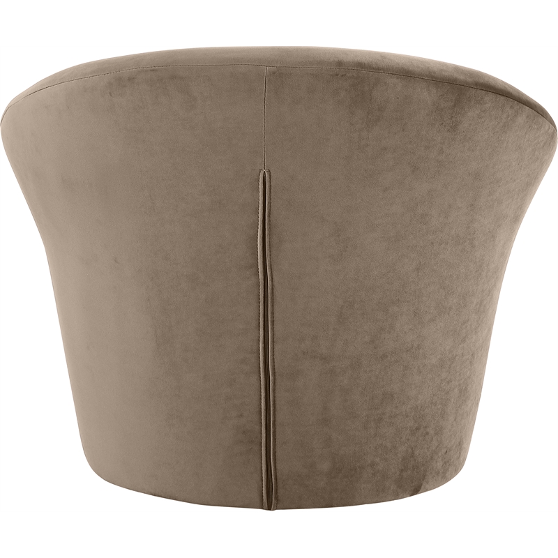 Bowery Hill Contemporary Solid Wood Frame Taupe Durable Velvet Accent Chair