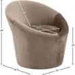 Bowery Hill Contemporary Solid Wood Frame Taupe Durable Velvet Accent Chair