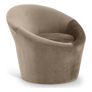 Bowery Hill Contemporary Solid Wood Frame Taupe Durable Velvet Accent Chair