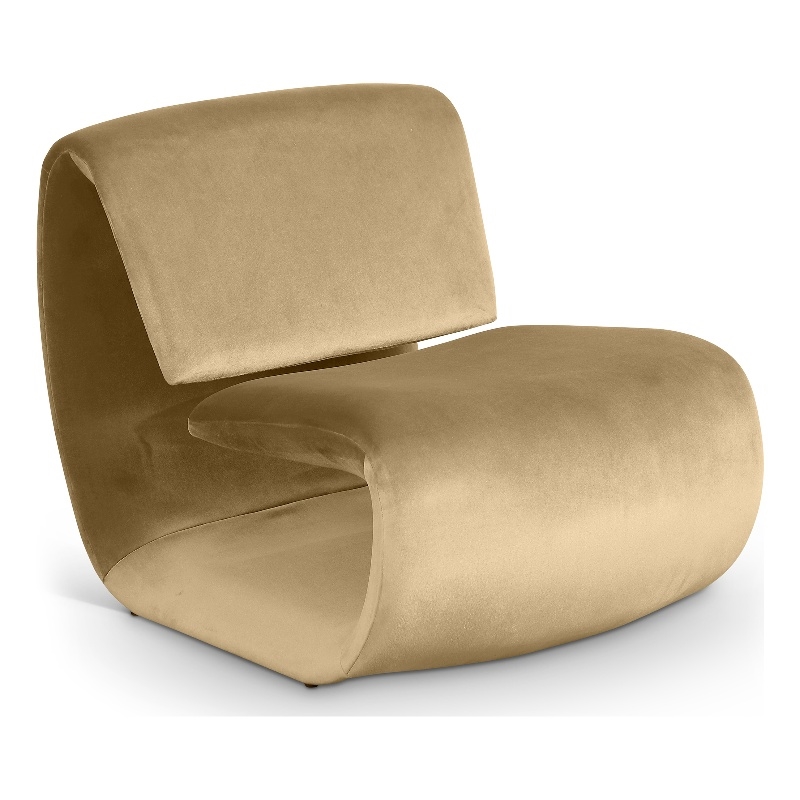 Bowery Hill Contemporary Iron Frame Camel Durable Velvet Accent Chair