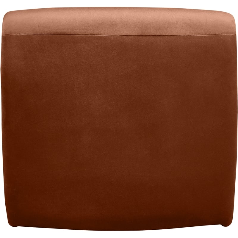 Bowery Hill Contemporary Iron Frame Cognac Durable Velvet Accent Chair