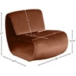 Bowery Hill Contemporary Iron Frame Cognac Durable Velvet Accent Chair