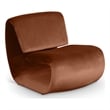 Bowery Hill Contemporary Iron Frame Cognac Durable Velvet Accent Chair