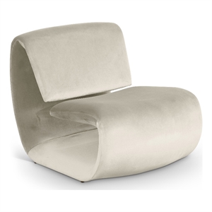 Bowery Hill Contemporary Iron Frame Cream Durable Velvet Accent Chair