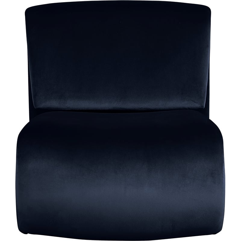 Bowery Hill Contemporary Iron Frame Navy Durable Velvet Accent Chair