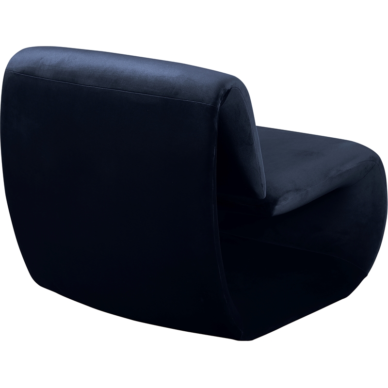 Bowery Hill Contemporary Iron Frame Navy Durable Velvet Accent Chair